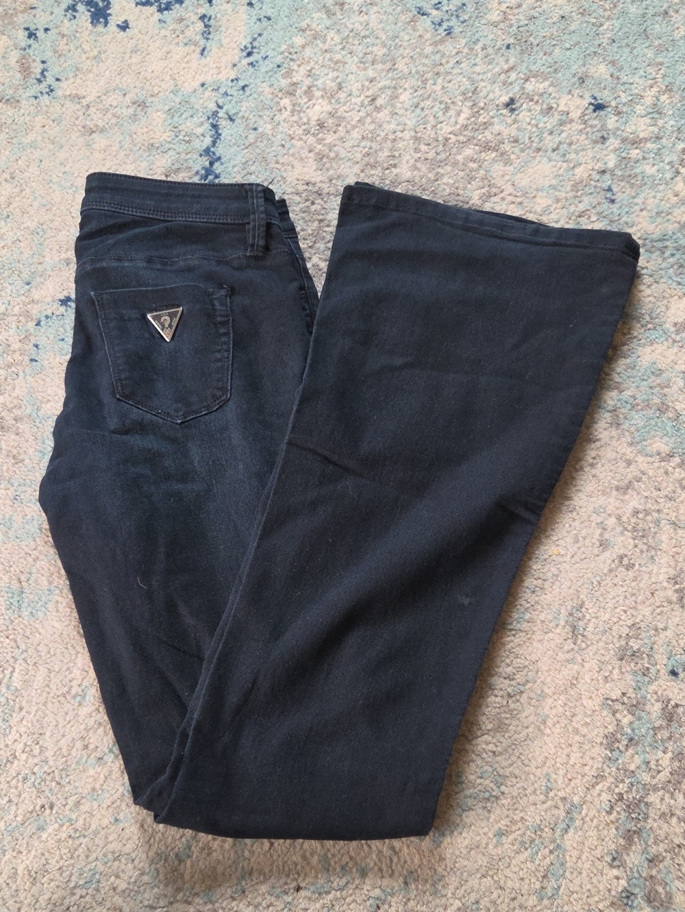 Guess Black Wide-Leg Jeans with Logo Pocket